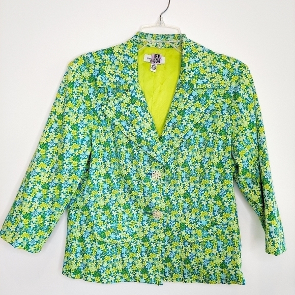 Vintage David Brooks Floral Blazer lined size 12 - Picture 5 of 14